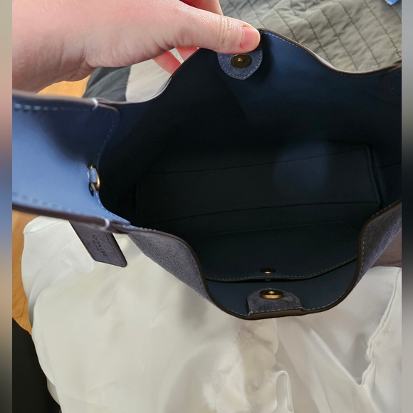 NEW Coach Light Denim color suede Brooklyn 28 - Picture 3 of 4